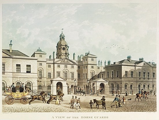A view of the Horse Guards from Whitehall ; engraved by J.C Sadler de (after) Thomas Hosmer Shepherd