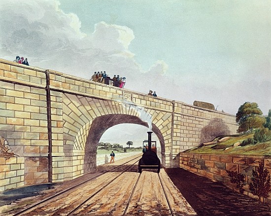 Rainhill Bridge, plate 12 from ''Liverpool and Manchester Railway''; engraved by Henry Pyall (1795-1 de (after) Thomas Talbot Bury