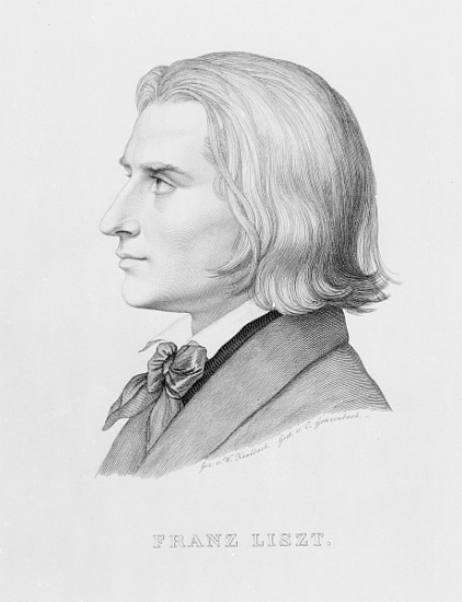 Franz Liszt; engraved by Gonzenbach de (after) Wilhelm von Kaulbach