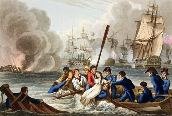 Anecdote at the Battle of Trafalgar; engraved by Matthew Dubourg (fl.1813-20) from ''Historic, Milit de (after) William Heath