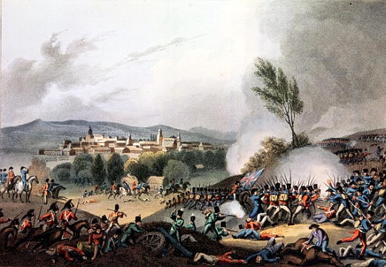 Battle of Vittoria, 21st June, 1813, etched I. Clark, aquatintedM. DuBourg de (after) William Heath