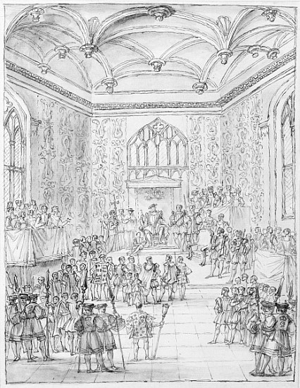 Henry VIII receiving Montmorency, the French Ambassador, at Hampton Court de (after) William Kent