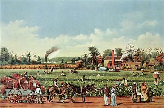 A Cotton Plantation on the Mississippi - the Harvest; engraved by Currier and Ives de (after) William Aiken Walker