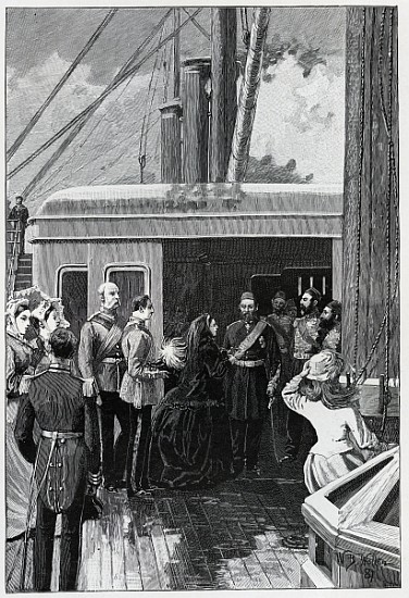 The Queen investing Abdul Aziz with the Order of the Garter de (after) William Barnes Wollen