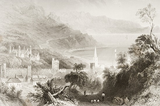 Glenarm, County Antrim, Northern Ireland, from ''Scenery and Antiquities of Ireland'' de (after) William Henry Bartlett