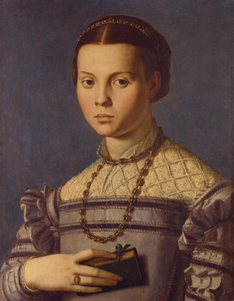 A.Bronzino / Young Girl w.Book / 1545 de Agnolo Bronzino