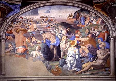 The Crossing of the Red Sea de Agnolo Bronzino