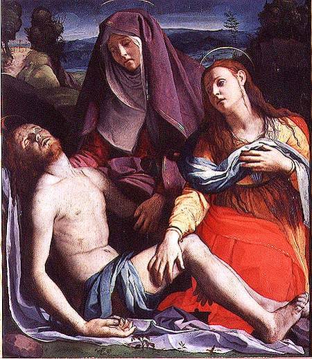 The Dead Christ with the Virgin and St. Mary Magdalene de Agnolo Bronzino