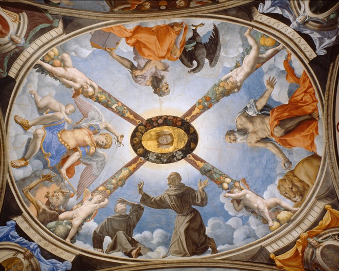 Ceiling painting of the Chapel of Eleonor of Toledo in the Palazzo Vecchio de Agnolo Bronzino