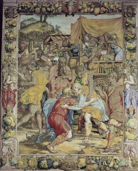 Jakobs Ankunft in Ägypten / Bildteppich de Agnolo Bronzino