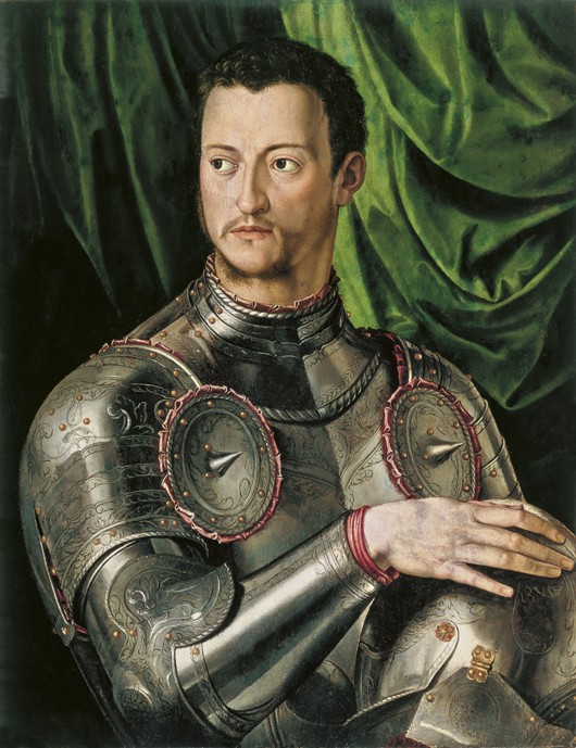 Portrait of Grand Duke of Tuscany Cosimo I de' Medici (1519-1574) in armour de Agnolo Bronzino