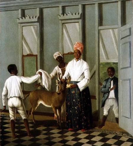 Negro Servants Washing a Deer de Agostino Brunias