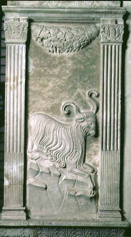 Aries represented by a ram from a series of reliefs depicting planetary symbols and signs of the zod de Agostino  di Duccio