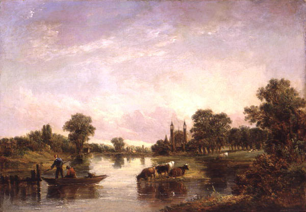View of Eton College from the Thames de A.H. Vickers