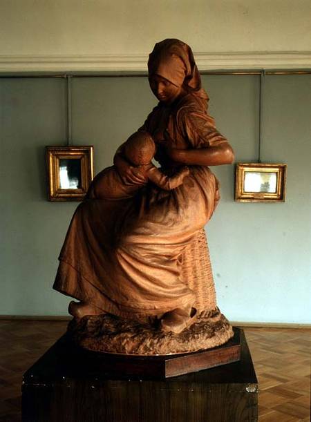 Peasant Woman with her Child, sculpture de Aime Jules Aime Jules Dalou