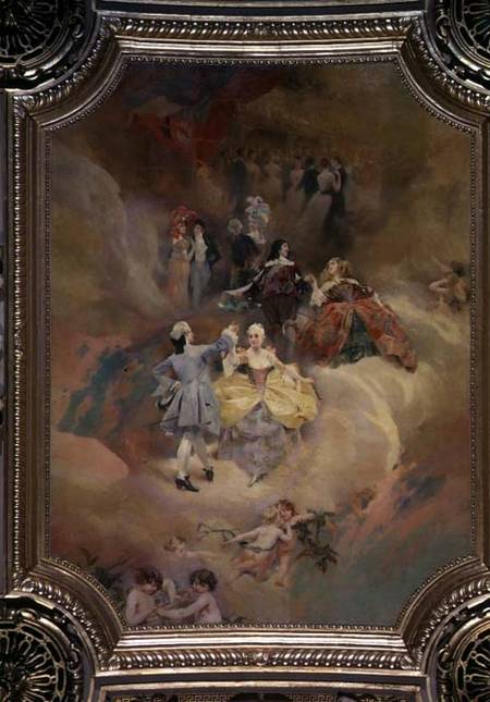 Dance through the Ages from the ceiling of the ballroom (mural) de Aimé Nicolas Morot