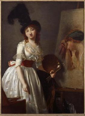 Portrait of a female painter, pupil of David (oil on canvas)