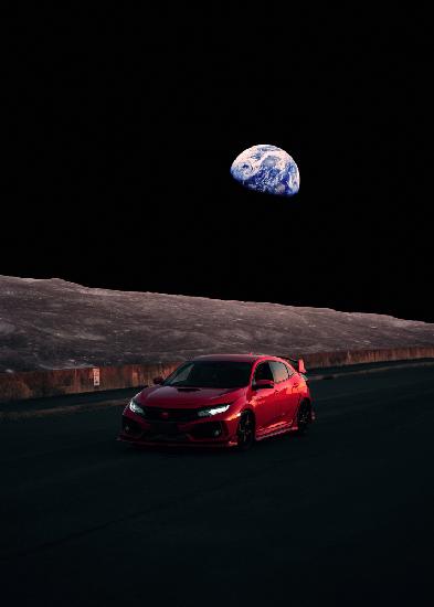 Civic Driving On Moon