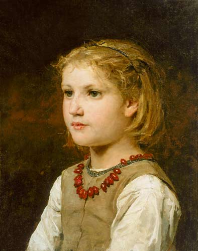 Girl portrait de Albert Anker