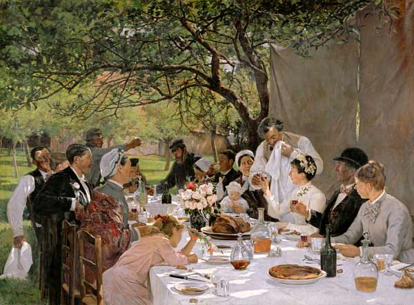 The Wedding Meal at Yport de Albert Auguste Fourie