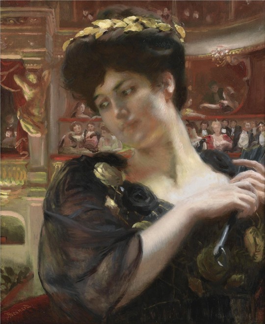 La Comédie-Française. Portrait of the actress Gabrielle Réjane (1856-1920) de Albert Besnard