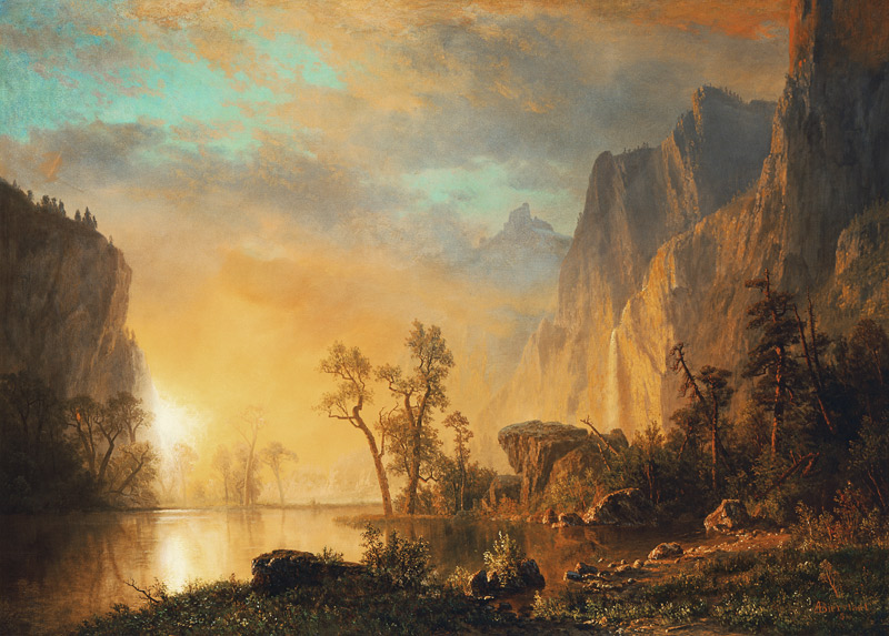 Sunset in the Rockies de Albert Bierstadt