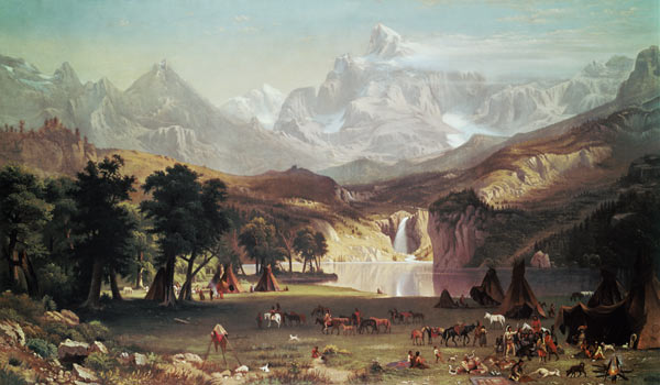 Indian store into the Rocky Mountains. de Albert Bierstadt