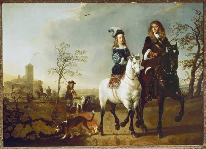 Mounted couple de Albert Cuyp