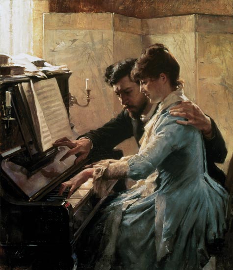 At the Piano de Albert Edelfelt