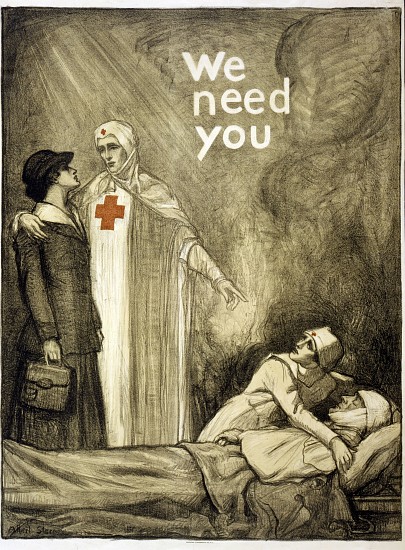 Red Cross Recruitment Poster, We Need You, pub. de Albert Edward Sterner