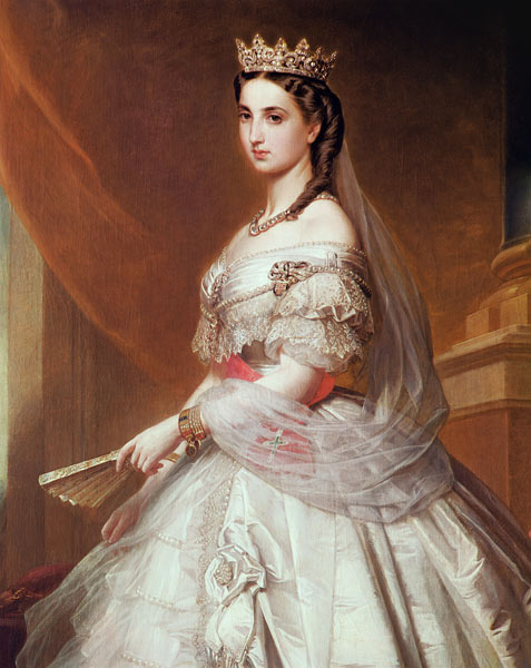 Portrait of Charlotte of Saxe-Cobourg-Gotha (1840-1927) Princess of Belgium and Empress of Mexico de Albert Graefle