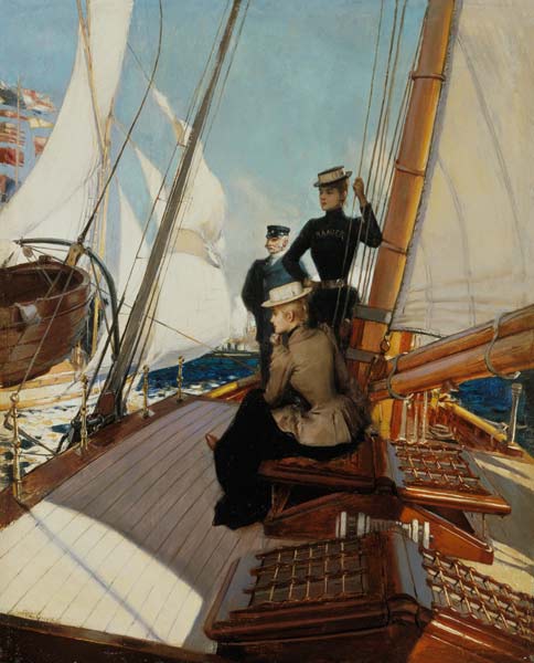 An afternoon on the sailing boat. de Albert Lynch
