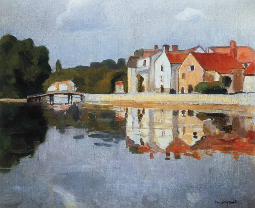 Houses are mirrored in the water (Samois) de Albert Marquet