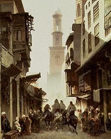 Strassen scene in Damaskus. de Alberto Pasini