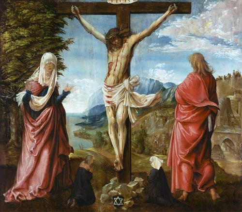 Christ at the cross with Maria and Johannes de Albrecht Altdorfer
