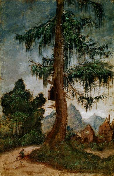 Landscape with wood carver de Albrecht Altdorfer