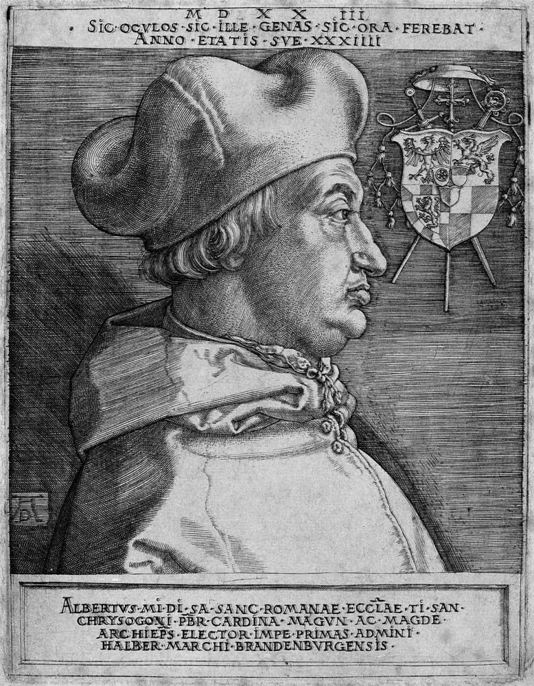 Albrecht of Brandenburg / Engr.by Dürer de Alberto Durero