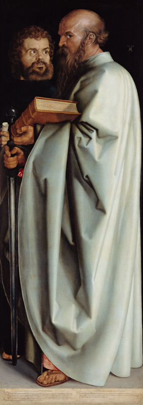 Los cuatro apóstoles (parte derecha, Los Santo de Marku) de Alberto Durero