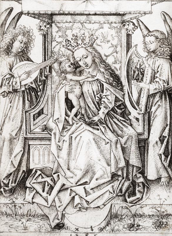 A.Dürer, Madonna w.Child & Angels /1485 de Alberto Durero