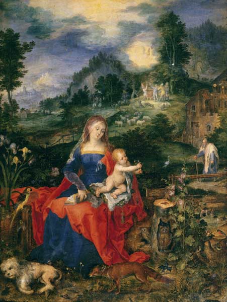 Mary with many animals , Brueghel de Alberto Durero