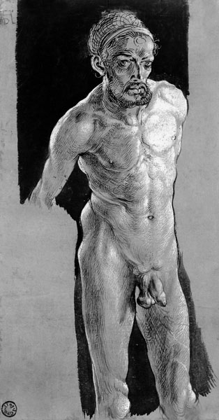 Albrecht Dürer / Nude Self-Portrait /C16 de Alberto Durero