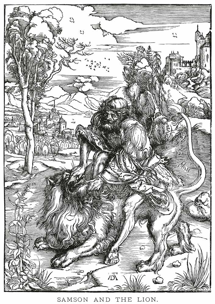 Samson defeats the Lion/ Duerer/ 1496/97 de Alberto Durero
