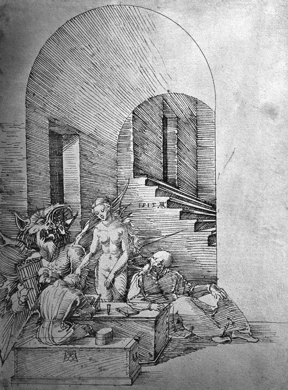 A.Dürer / The Temptation / c.1500 de Alberto Durero