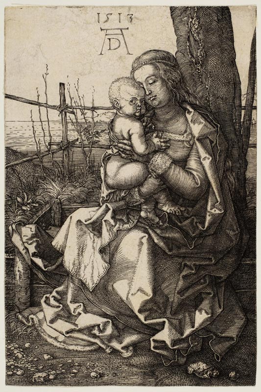 Virgin and Child Seated by a Tree de Alberto Durero