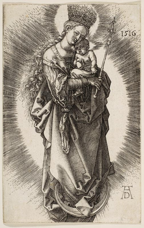 Virgin on the Crescent with Scepter and Starry Crown de Alberto Durero