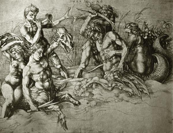 A.Dürer / Fighting sea creatures de Alberto Durero