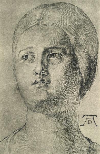 A.Dürer, Head of a Woman /Draw./ c.1505 de Alberto Durero