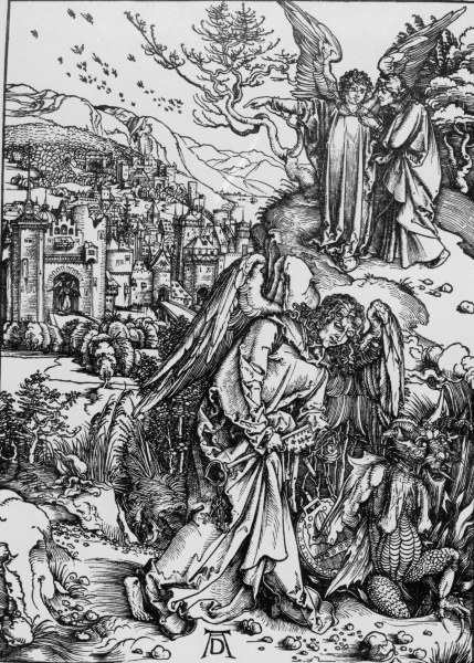 Angel with the key to the Abyss / Dürer de Alberto Durero