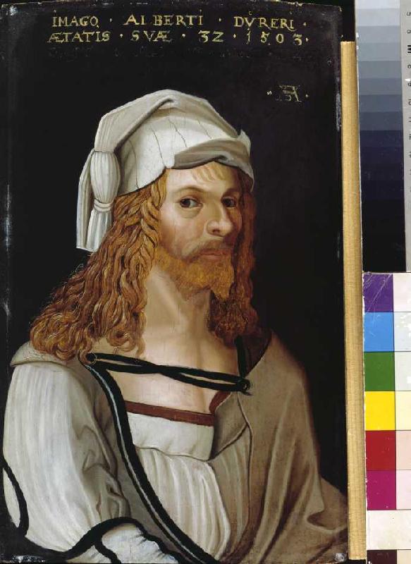 Bildnis Albrecht Dürers (im Ausschnitt nach Dürers Selbstportrait). de Alberto Durero