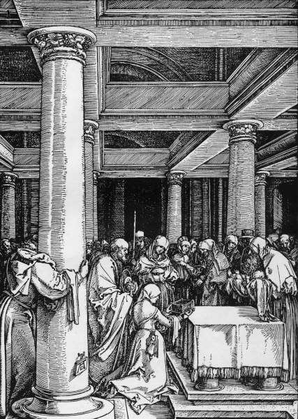 Dürer / Presentation in the Temple de Alberto Durero